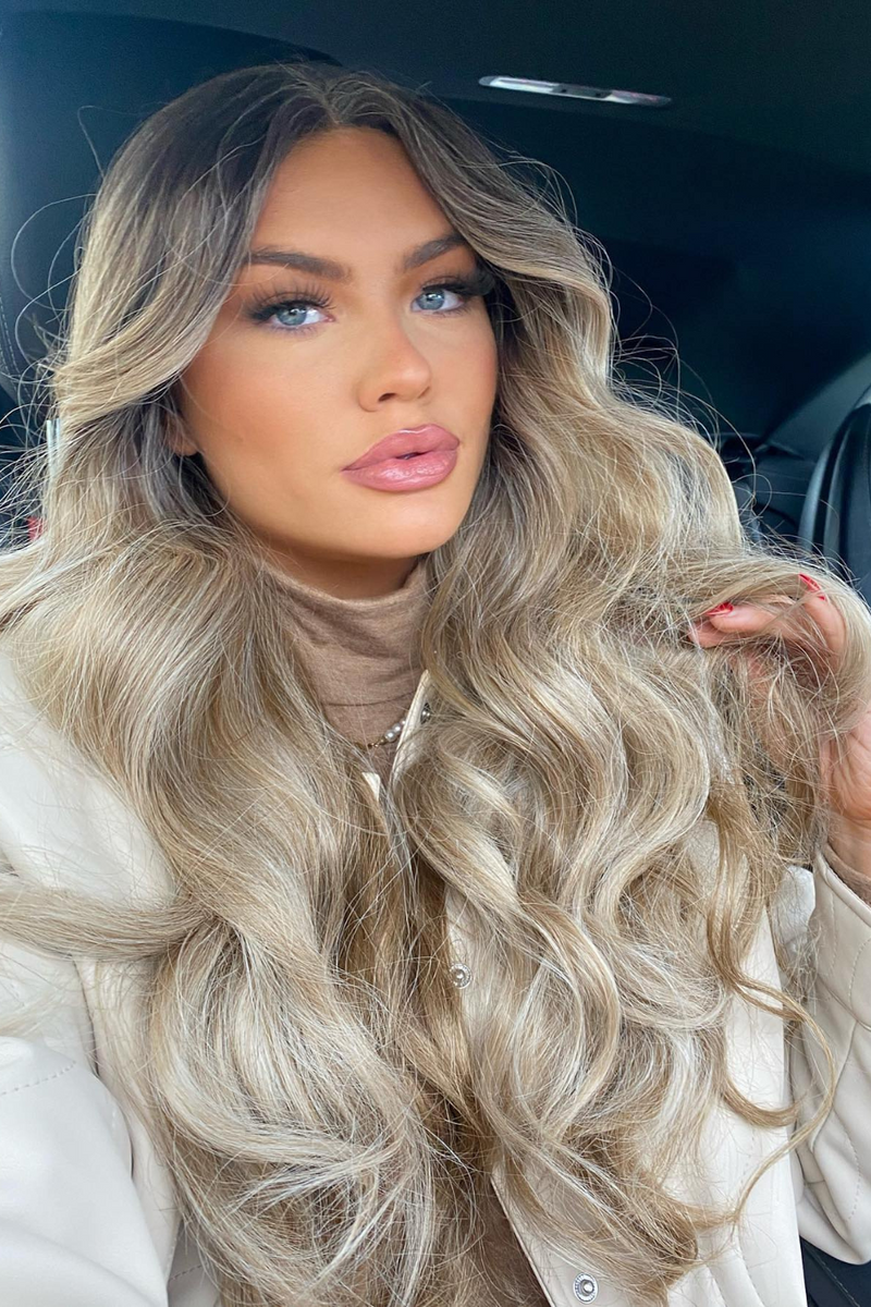 The Sophia - Rooted Blonde Balayage Angel Wave Lace Front Wig